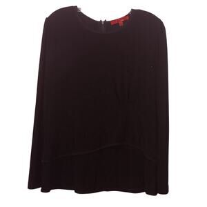 EUC Narciso Rodriguez For Design Nation Size L Black Long Sleeve Peplum Top